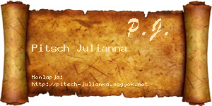 Pitsch Julianna névjegykártya